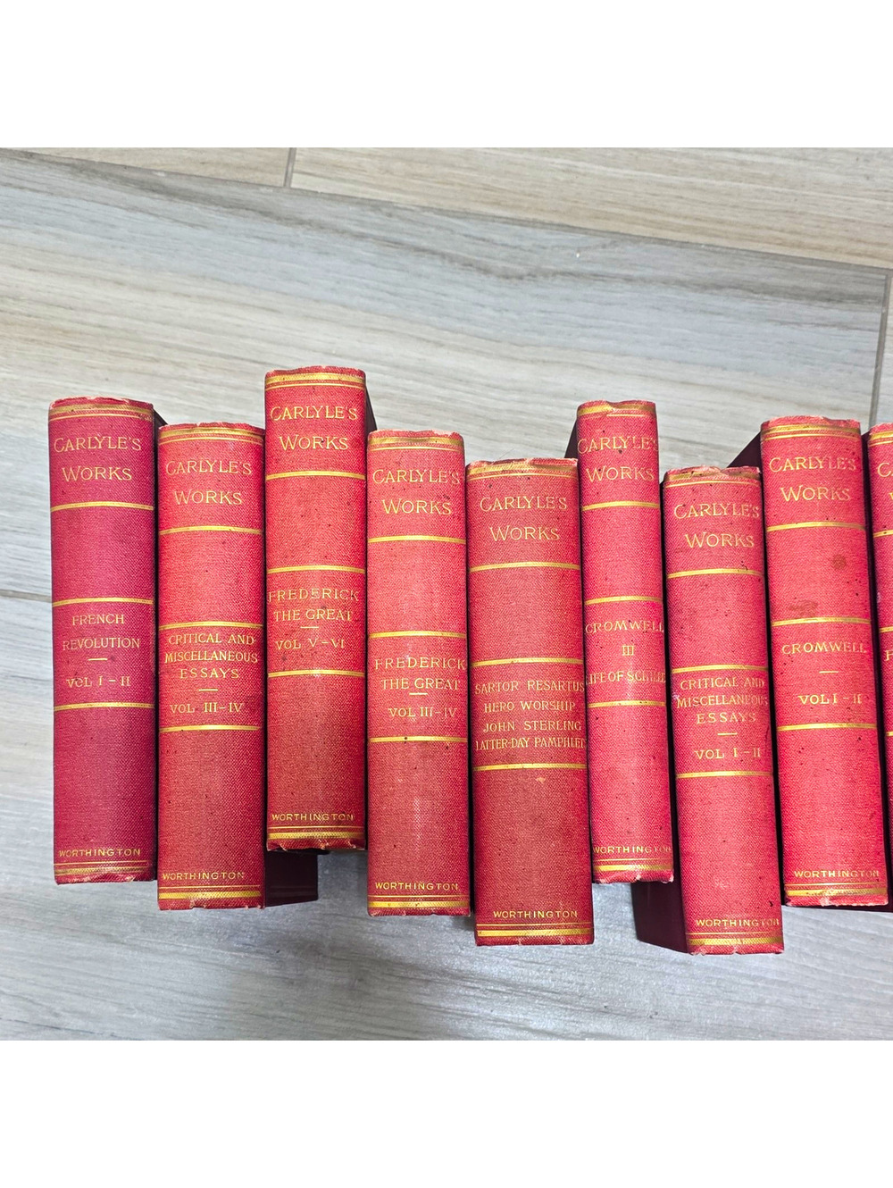 Thomas Carlyle Carlyle’s Works 10 Vol Set Illustrated Hardcover Worthington
